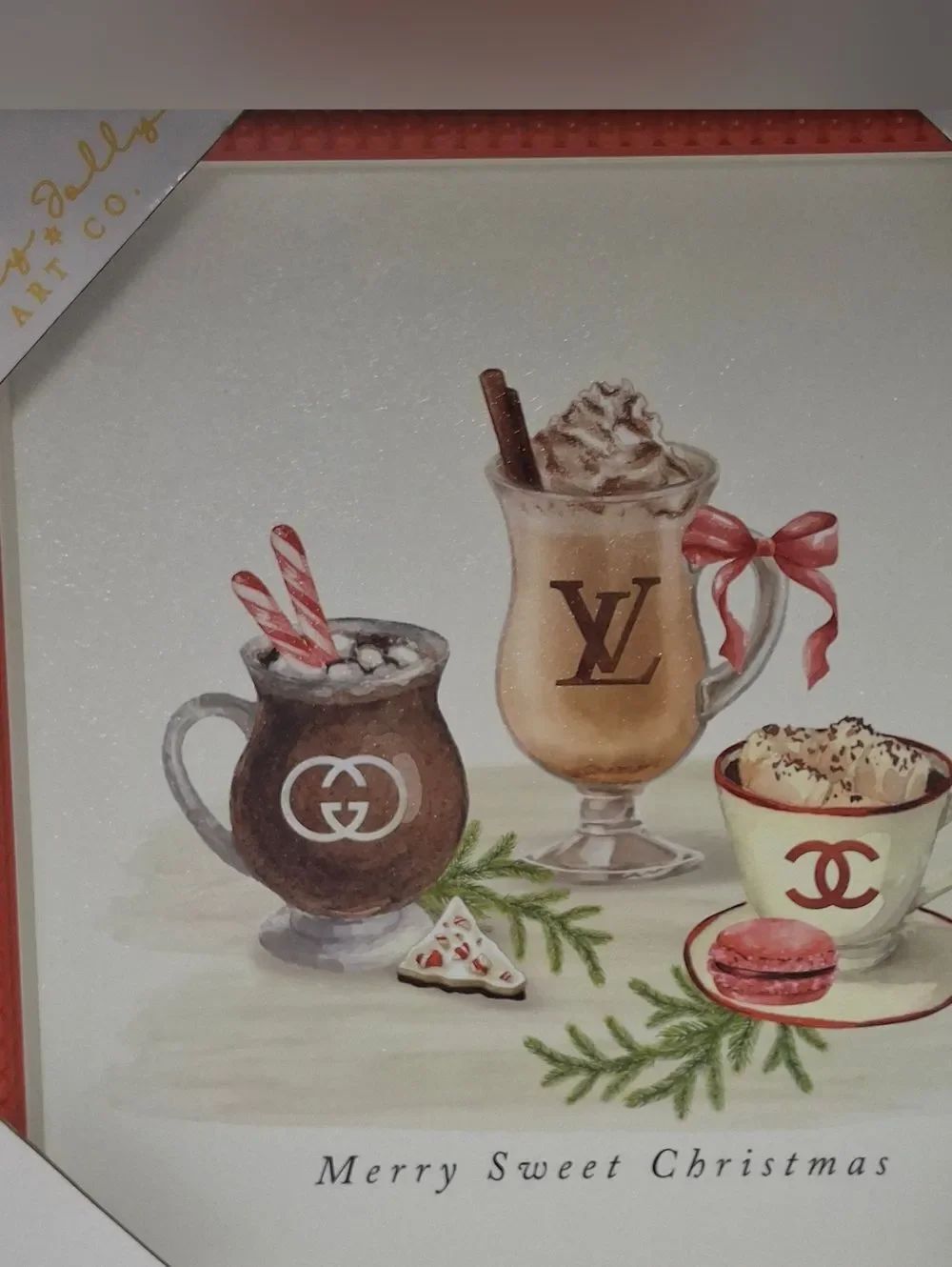 12"x12" Designer Logos Holiday Hot Chocolate Wall Art - Neutral Tones